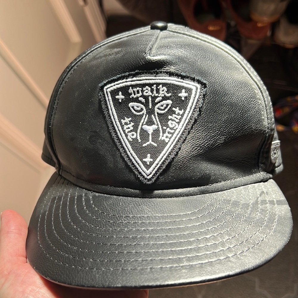 1333 minna goorin bros black leather ball cap. Rare